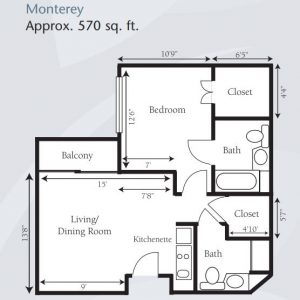 Brookdale Irvine - floor plan 1 bedroom Monterey.JPG