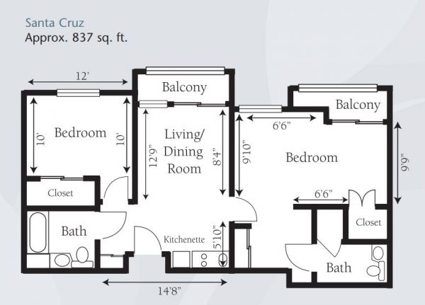 Brookdale Irvine - floor plan 2 bedroom Santa Cruz.JPG