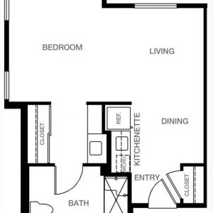 Emerald Court - floor plan AL studio alcove Sapphire.JPG