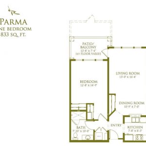 Oakmont of Capriana - floor plan 1 bedroom Parma.JPG