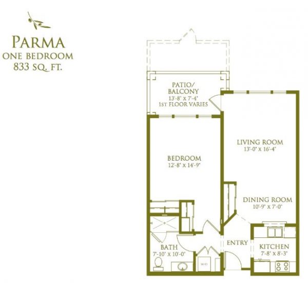 Oakmont of Capriana - floor plan 1 bedroom Parma.JPG