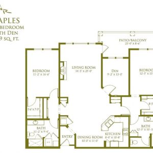 Oakmont of Capriana - floor plan 2 bedroom with den Naples.JPG