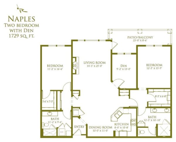 Oakmont of Capriana - floor plan 2 bedroom with den Naples.JPG