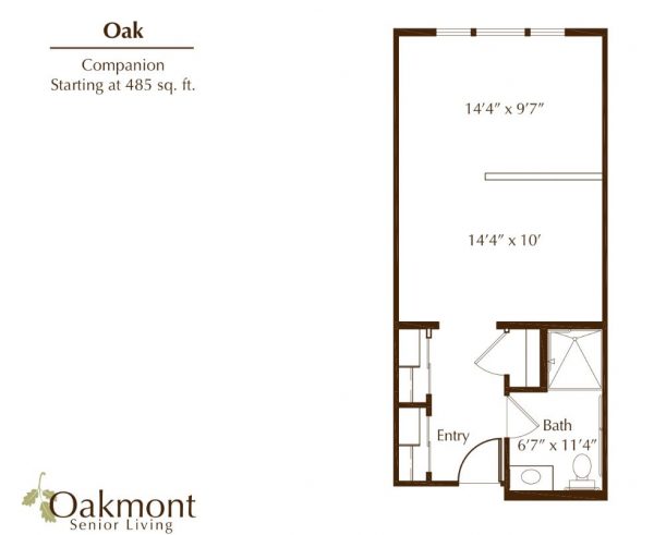 Oakmont of Huntington Beach - floor plan shared room Oak.JPG
