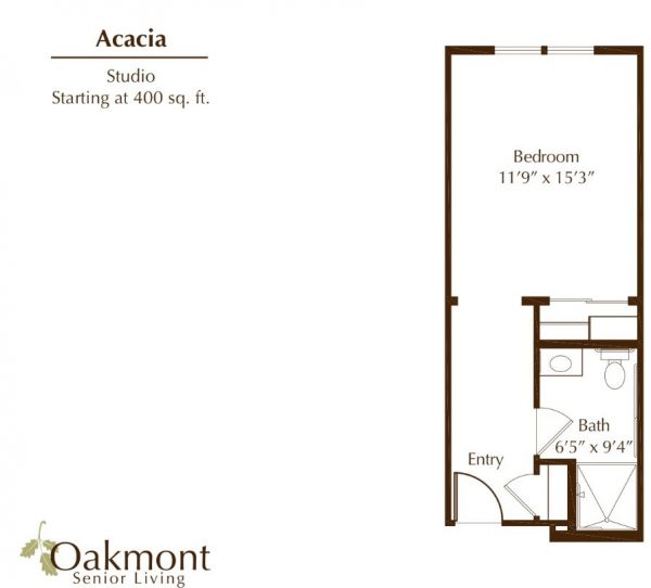 Oakmont of Huntington Beach - floor plan studio Acacia.JPG