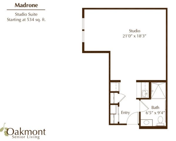 Oakmont of Huntington Beach - floor plan studio Madrone.JPG