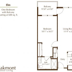 Oakmont of Orange - floor plan 1 bedroom Elm.JPG