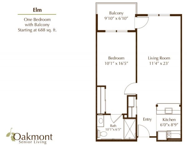 Oakmont of Orange - floor plan 1 bedroom Elm.JPG