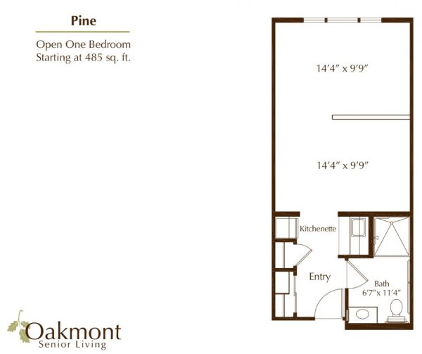 Oakmont of Orange - floor plan 1 bedroom Pine.JPG