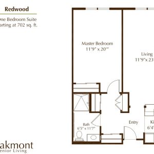 Oakmont of Orange - floor plan 1 bedroom Redwood.JPG
