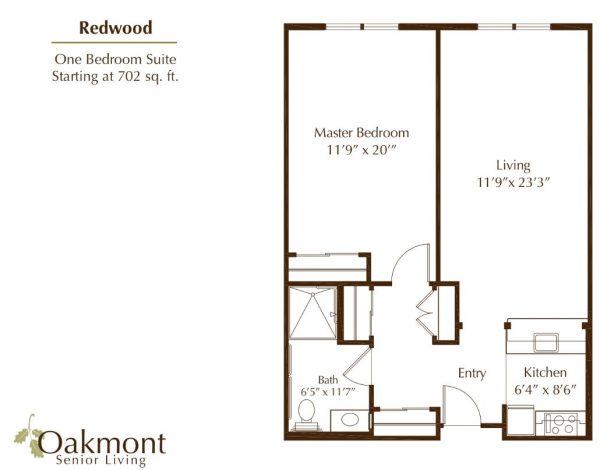 Oakmont of Orange - floor plan 1 bedroom Redwood.JPG
