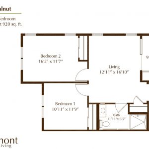 Oakmont of Orange - floor plan 2 bedroom Walnut.JPG