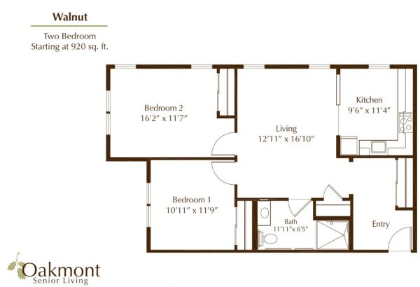 Oakmont of Orange - floor plan 2 bedroom Walnut.JPG