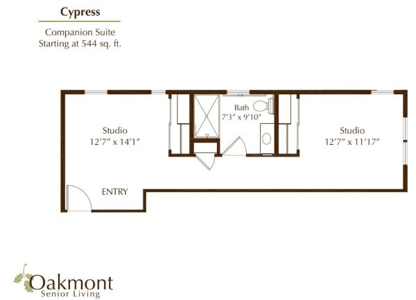 Oakmont of Orange - floor plan shared room Cypress.JPG