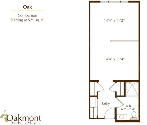 Oakmont of Orange - floor plan shared room Oak.JPG