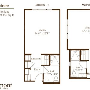 Oakmont of Orange - floor plan studio Madrone I & II.JPG