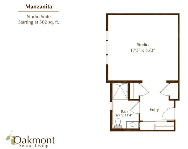 Oakmont of Orange - floor plan studio Manzanita.JPG