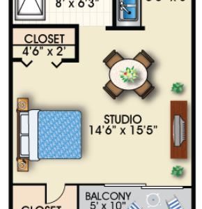 San Clemente Villas by the Sea - floor plan studio.JPG