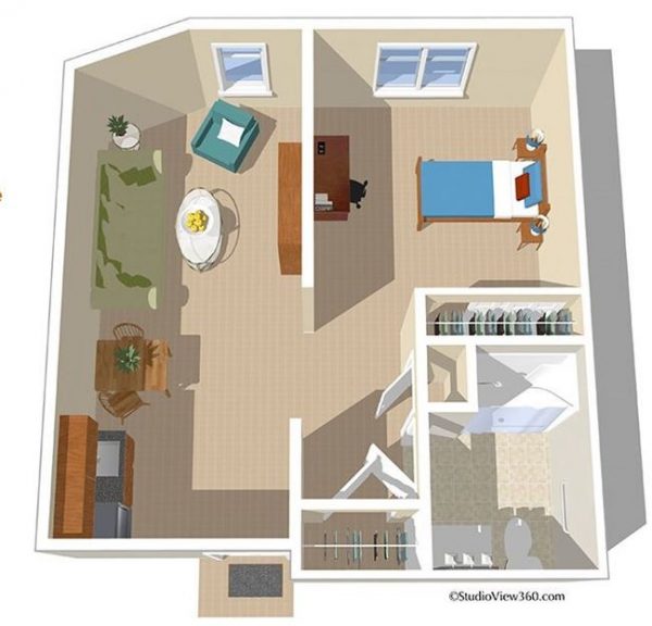 Sunrise at Yorba Linda - floor plan 1 bedroom suite.JPG