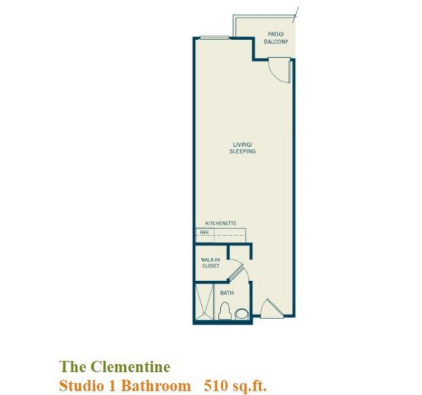 The Groves of Tustin - floor plan studio The Clementine.JPG