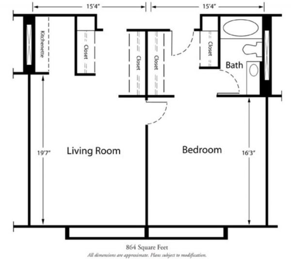 Villa Valencia - floor plans 1 bedroom Casa 2.JPG