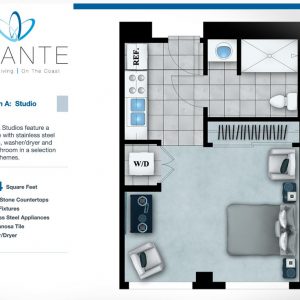 Vivante on the Coast - floor plans studio Plan A.JPG