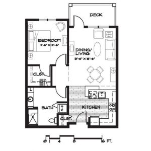 Walnut Village - floor plans 1 bedroom B1.JPG
