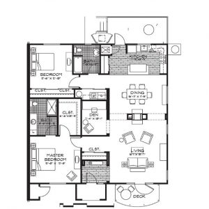 Walnut Village - floor plans 2 bedroom + den cottage.JPG